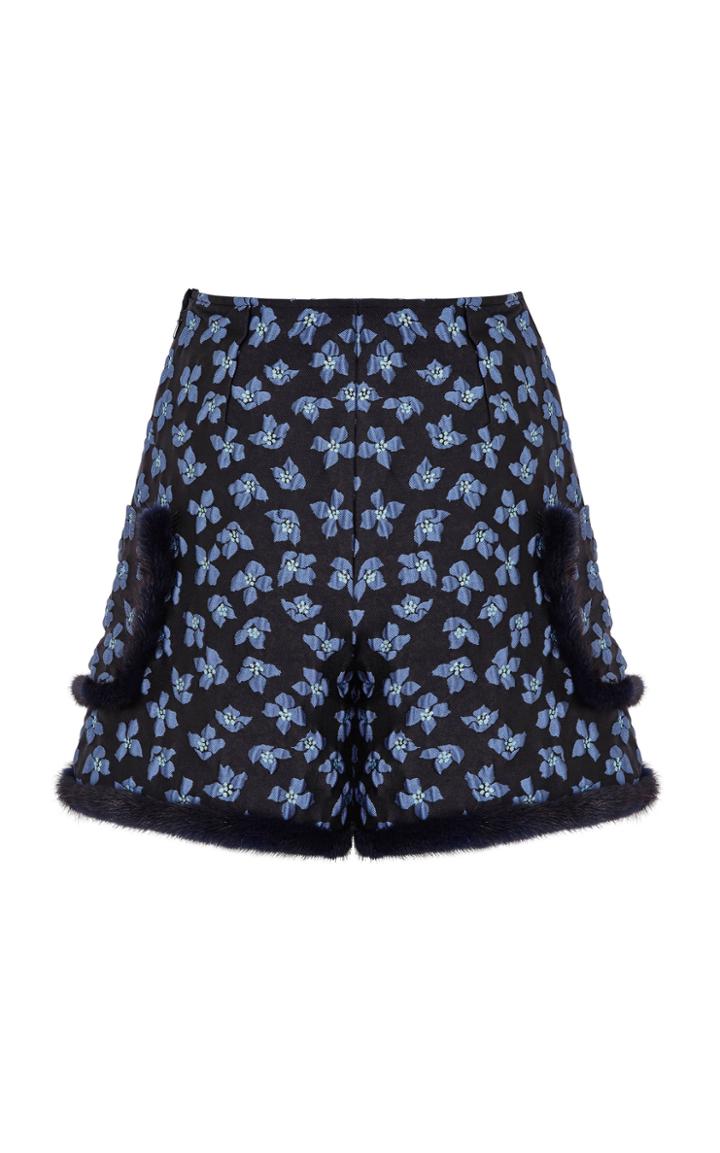 Razan Alazzouni Mink Trimmed Shorts