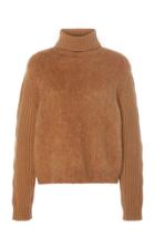 Max Mara Formia Paneled Wool And Cashmere-blend Turtleneck Sweater