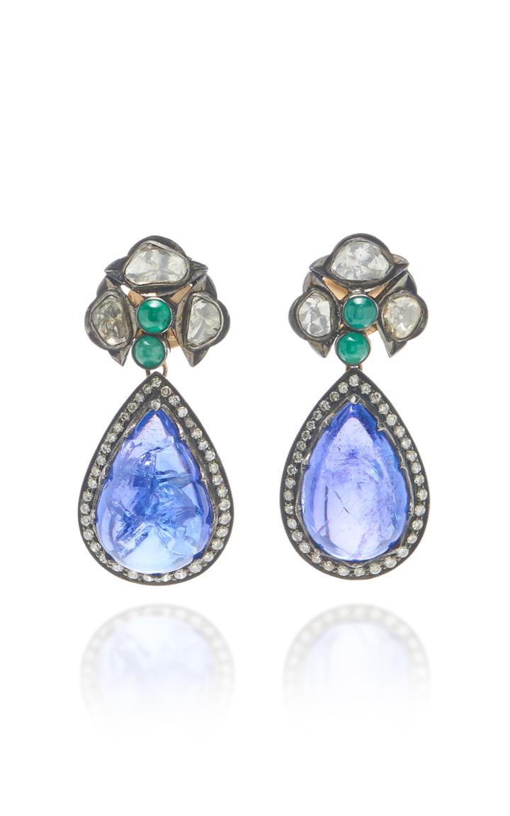 Amrapali Multi Stone Blue Drop Earrings