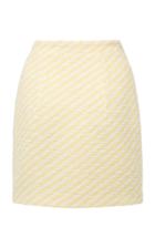 Moda Operandi Alessandra Rich Striped Cotton-tweed Mini Skirt
