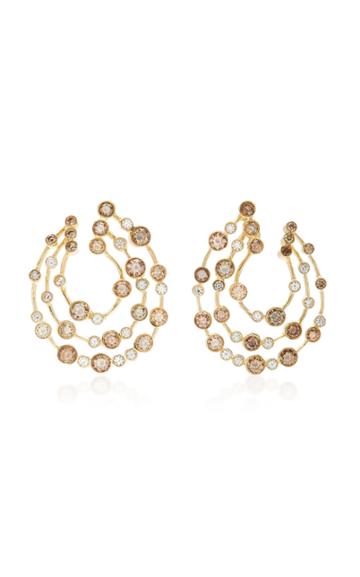 Ruth Grieco 18k Brown, Gold And White Diamond Earrings