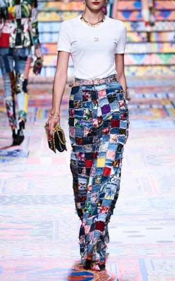 Moda Operandi Dolce & Gabbana Patchwork High-rise Wide-leg Jeans