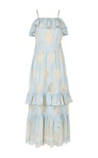 Rahul Mishra Tiered Lace Draped Midi Dress