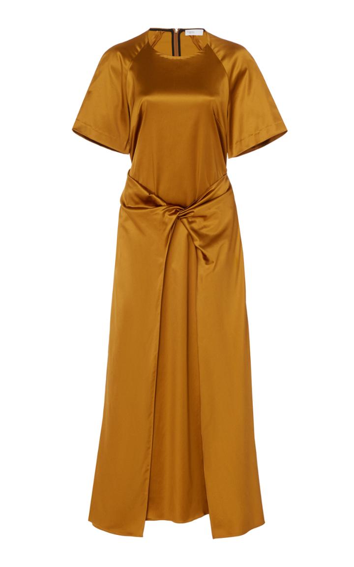Rosetta Getty Twisted Front Satin Dress