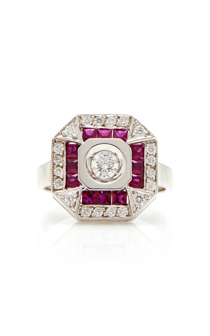 Melis Goral Paris 18k Gold Diamond And Ruby Ring
