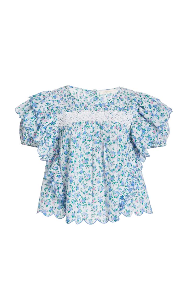 Moda Operandi Loveshackfancy Nelson Floral Cotton Top