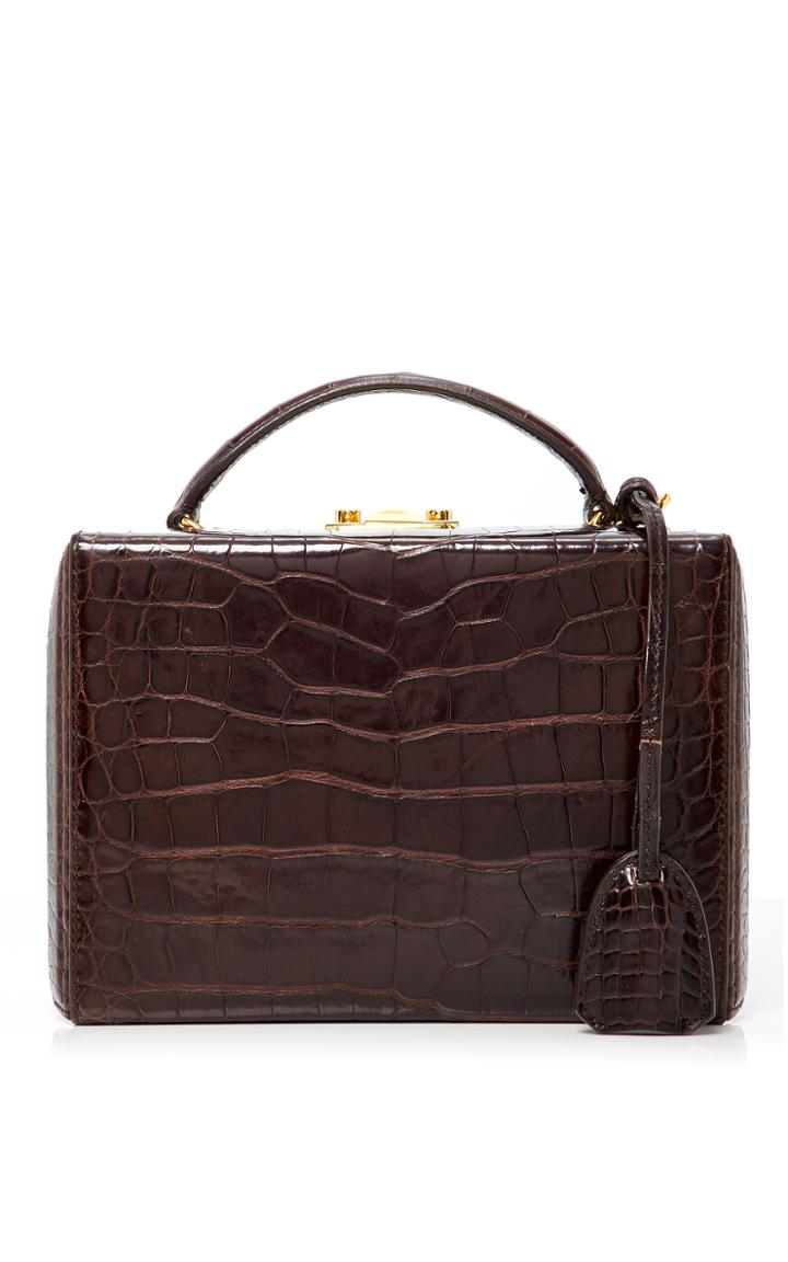 Mark Cross Small Grace Crocodile Box Bag
