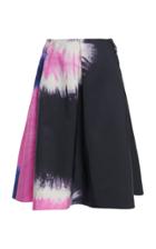 Prada Pleated Tie-dye Silk-poplin Skirt