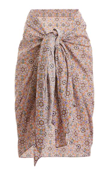 Rujuta Sheth Printed Tie-front Cotton Pareo