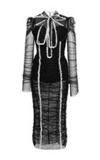 Dolce & Gabbana Long Sleeve Dress With Neck Tie