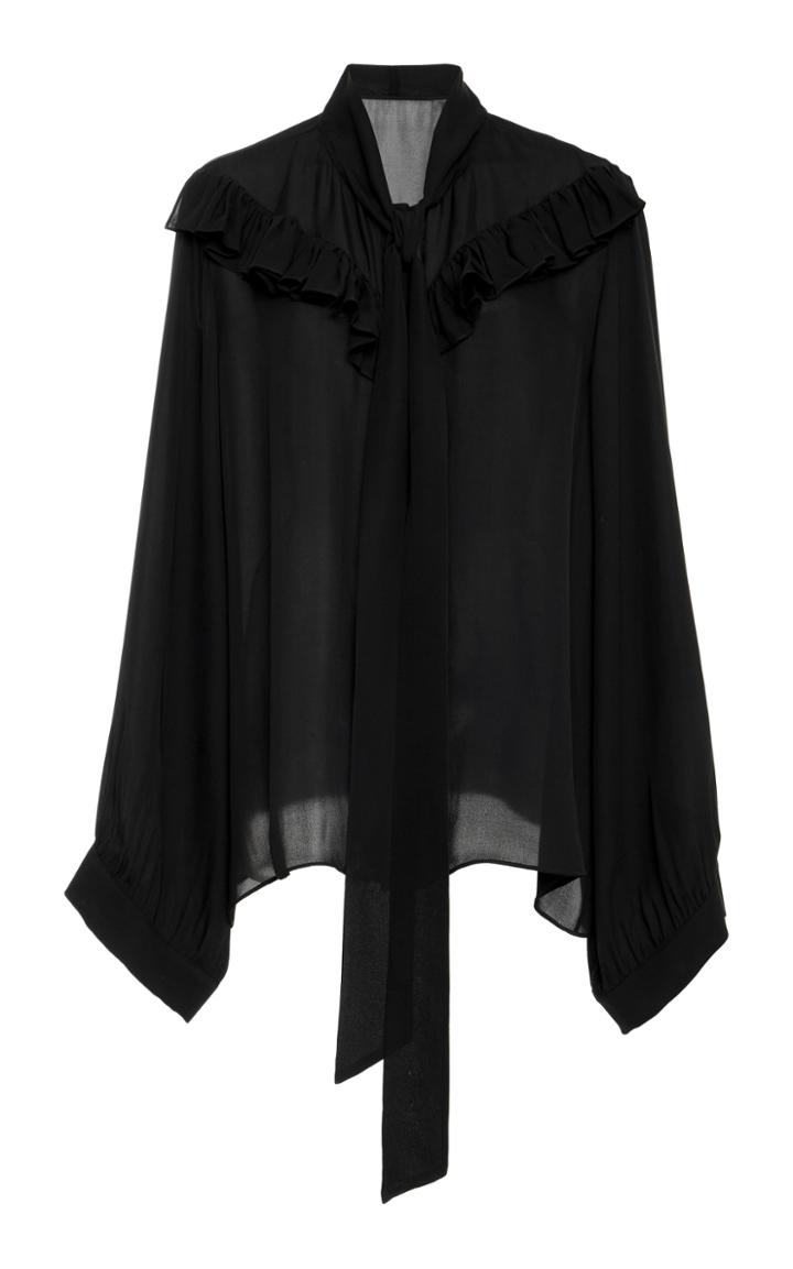 Nili Lotan Vanna Silk Gorgette Blouse