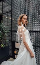 Mira Zwillinger Nerry Chantilly Lace Cape Overlay