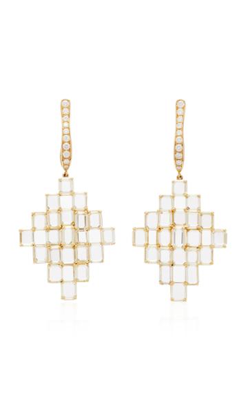 Busatti Shield 18k Gold And Diamond Earrings