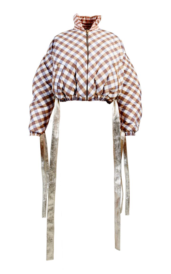 Anouki Plaid Cropped Puffer Jacket