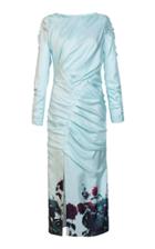 Lake Studio Ruched Floral-print Silk Midi Dress
