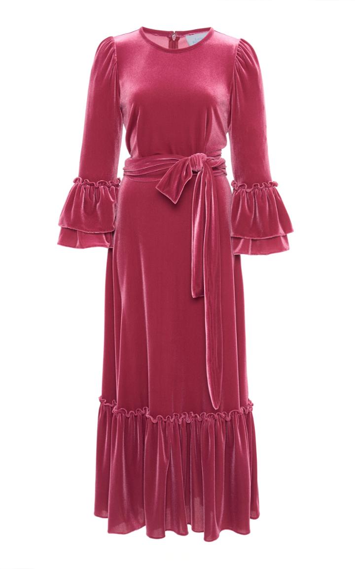 Moda Operandi Luisa Beccaria Velvet Midi Dress
