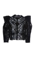Monique Lhuillier Floral Guipure Lace Jacket