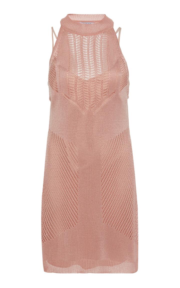 Cushnie Open-knit Silk Mini Dress