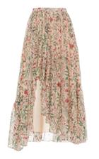 Amur Genie Floral-print Silk Skirt