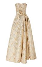 Zac Posen Butterfly Jacquard Strapless Gown