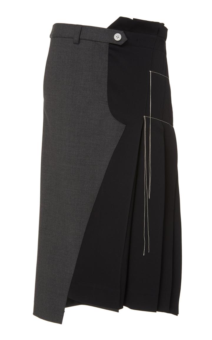 Monse Half Trouser Pleated Wool-blend Skirt