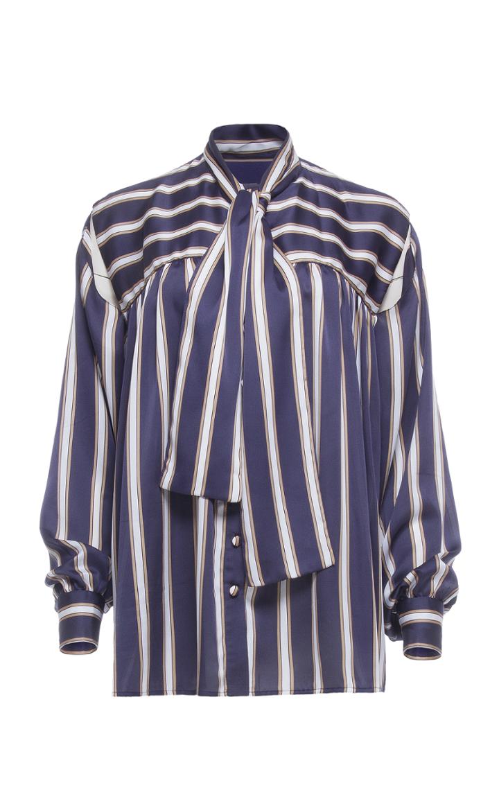 Dalood Split Sleeve Bow Tie Shirt