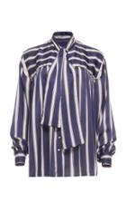 Dalood Split Sleeve Bow Tie Shirt