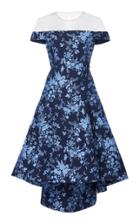 Pamella Roland Floral Jacquard-knit High-low Dress