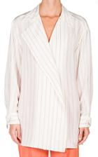 Moda Operandi Agnona Striped Silk Asymmetric Shirt