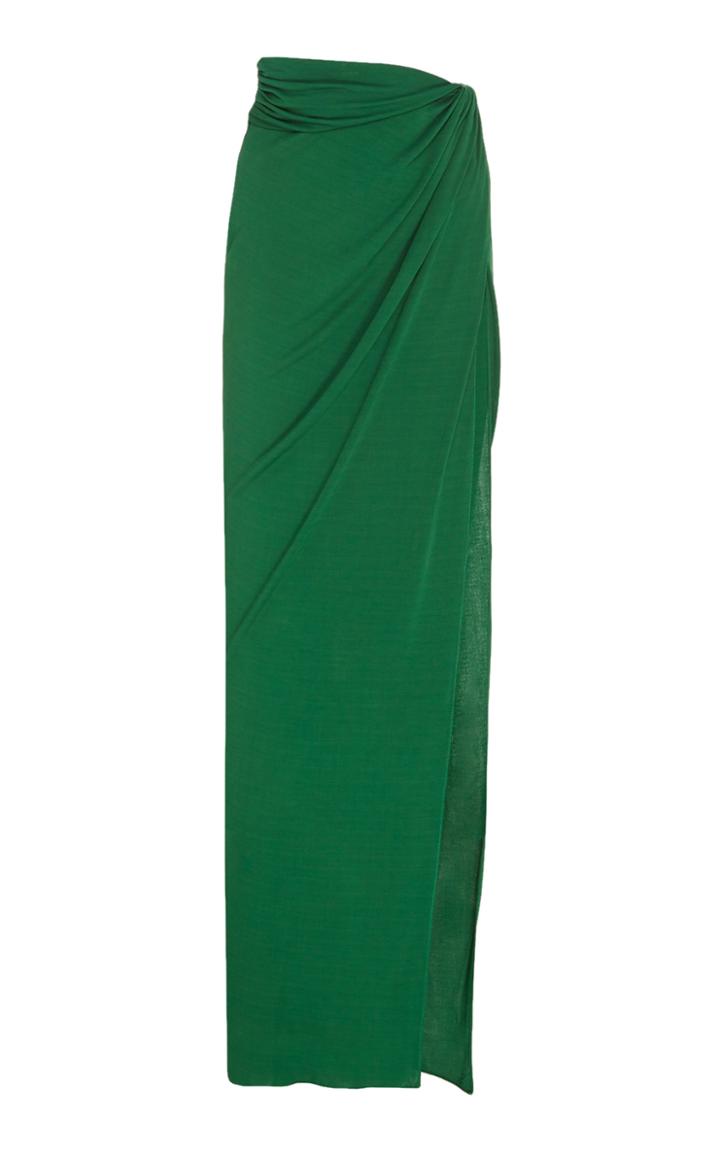 Moda Operandi Brandon Maxwell Side-slit Draped Jersey Maxi Skirt Size: 2