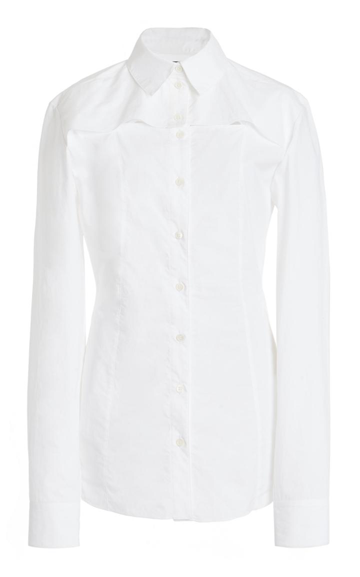 Jacquemus Sauge Cutout Cotton Poplin Shirt