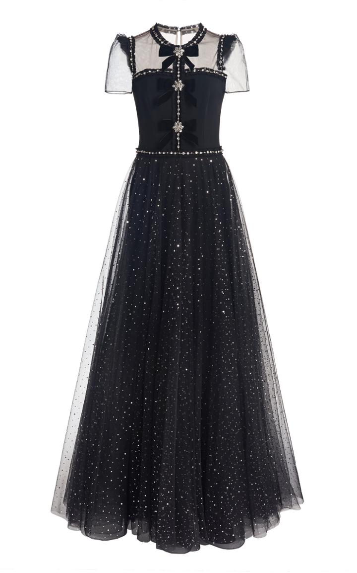Moda Operandi Jenny Packham Embellished Tulle-crepe Gown