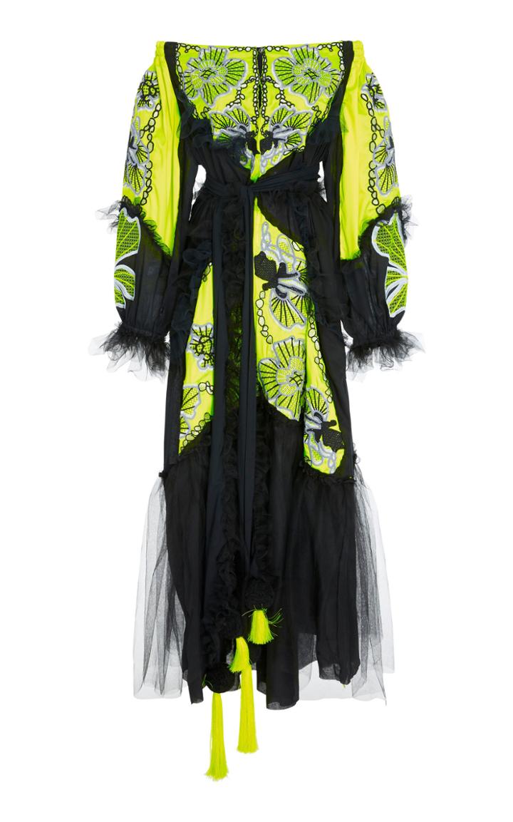 Yuliya Magdych Web Lace Embroidered Silk And Tulle Dress