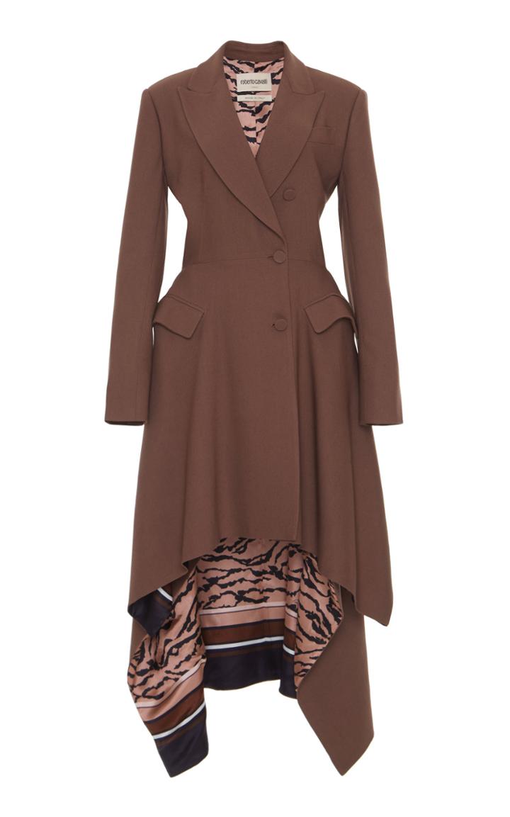 Roberto Cavalli Asymmetric Wool Coat