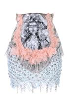 Balmain Embellished Printed Wicker Mini Skirt
