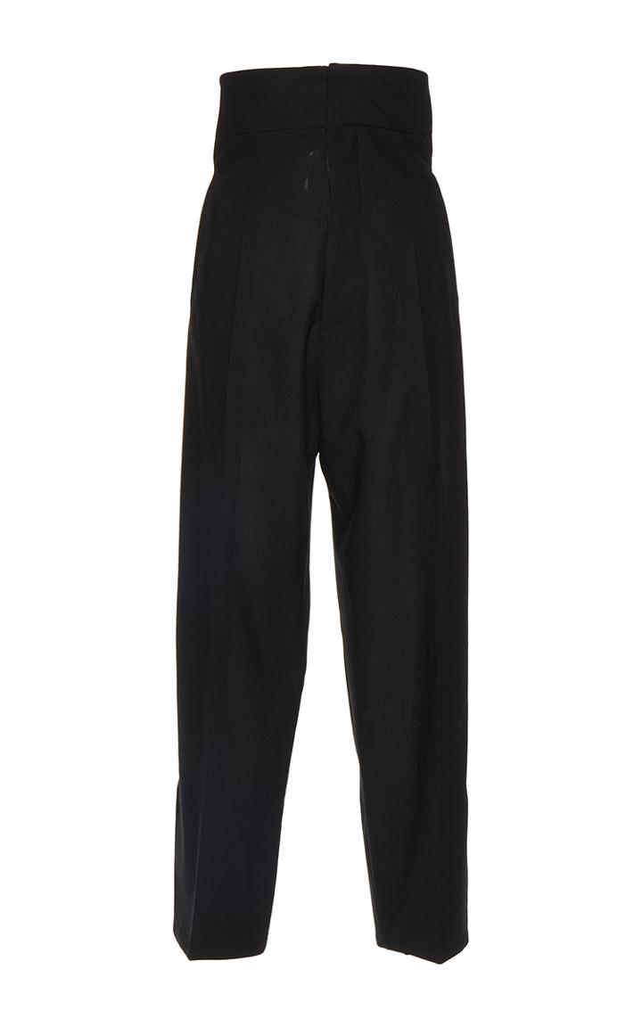 Jacquemus High Waisted Black Button Back Trousers
