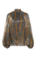 Giambattista Valli Printed Silk-chiffon Lam Blouse