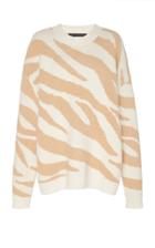 Sally Lapointe Zebra Intarsia-knit Wool And Cashmere-blend Sweater