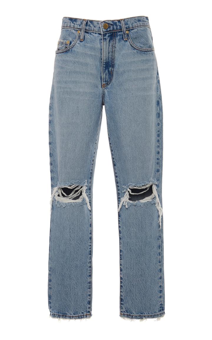 Nobody Denim Frankie Distressed High-rise Slim-leg Jeans