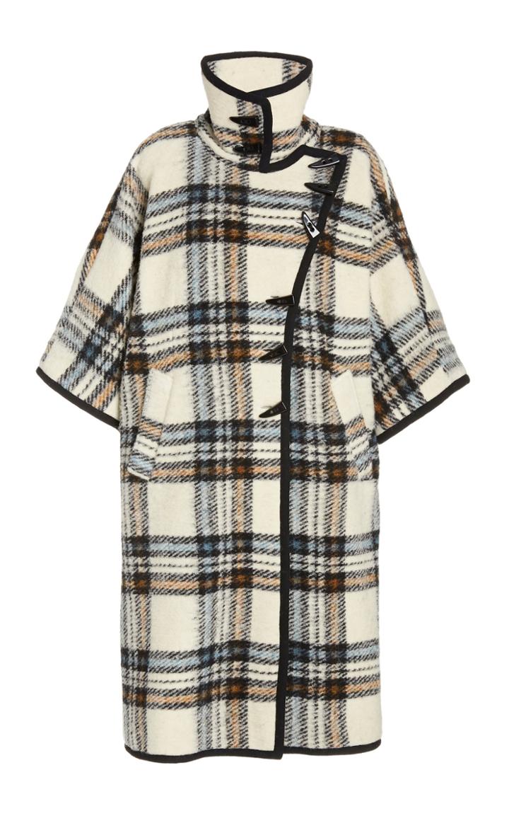 Moda Operandi Veronica Beard Lenna Oversized Plaid Wool-blend Poncho