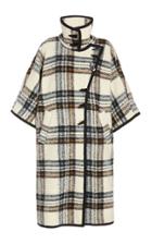 Moda Operandi Veronica Beard Lenna Oversized Plaid Wool-blend Poncho