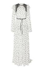 Zuhair Murad Polka Dot Laser-cut Chiffon Dress