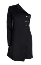 Genny One Sleeve Black Mini Dress