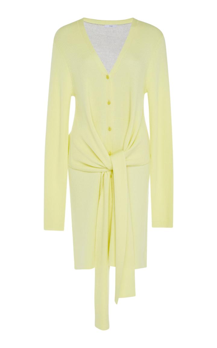 Tome Two Tone Long Ribbed Cardigan