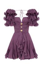 Moda Operandi Raisa Vanessa Draped Mini Dress With Ruffles