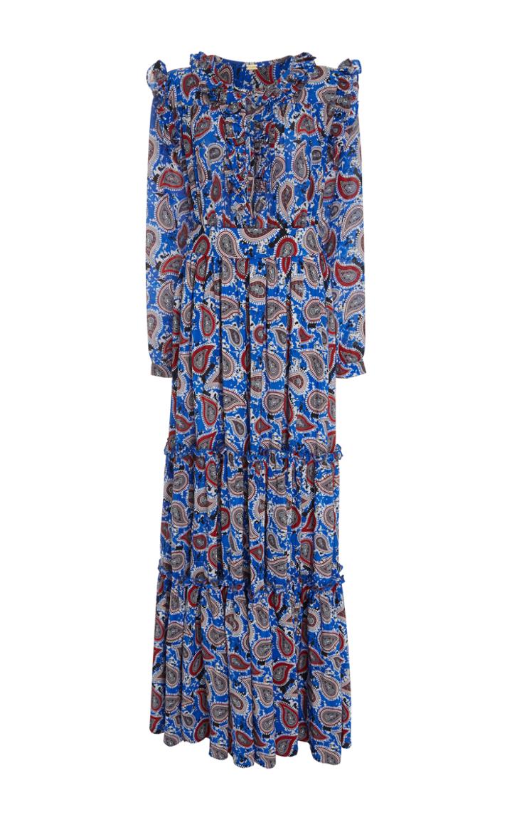 Dodo Bar Or Elvis Ruffle Long Sleeve Maxi Dress