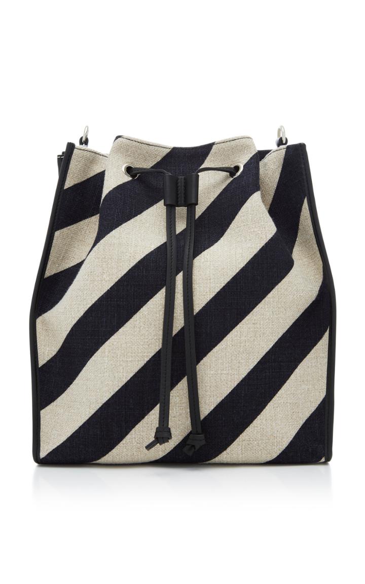 Jw Anderson Striped Linen-canvas Bucket Bag