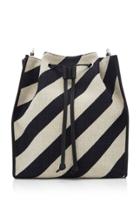 Jw Anderson Striped Linen-canvas Bucket Bag