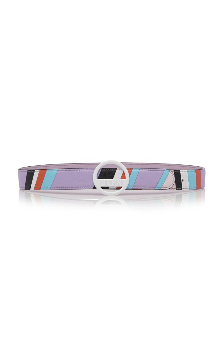 Emilio Pucci Leather Striped Belt