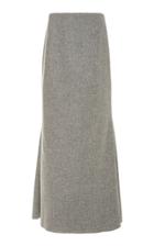 Marina Moscone Fluted Wool-blend Midi Skirt